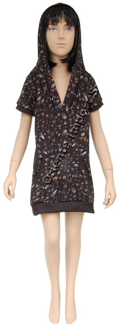 VESTITO BAMBINA CORTO MANICA CORTA E CAPPUCCIO IN VESTITO BAMBINA CORTO MANICA CORTA E CAPPUCCIO IN