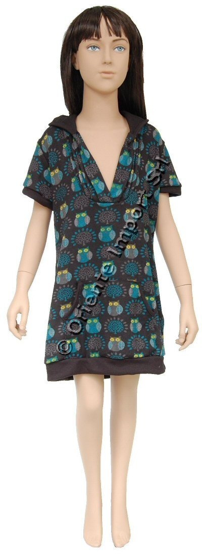 VESTITO BAMBINA CORTO MANICA CORTA E CAPPUCCIO IN VESTITO BAMBINA CORTO MANICA CORTA E CAPPUCCIO IN