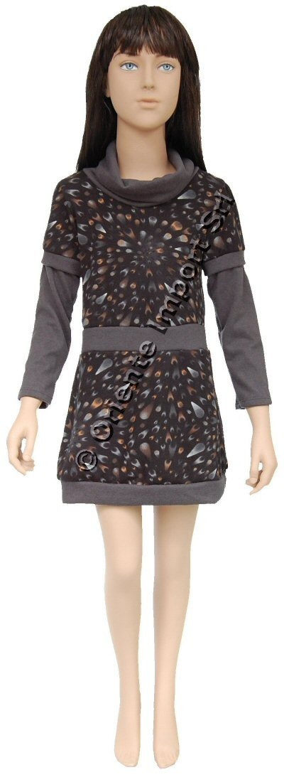 VESTITO BAMBINA CORTO MANICA LUNGA IN TESSUTO CON VESTITO BAMBINA CORTO MANICA LUNGA IN TESSUTO CON