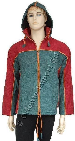 GIACCONE IN COTONE A DUE COLORI CON PILE INTERNO,