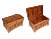 BAULE IN LEGNO MASSICCIO INTAGLIATO E CON INSERTI