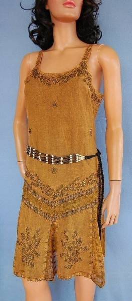 VESTITO AL GINOCCHIO IN VISCOSA STONE WASH, SPALLI