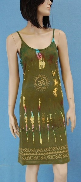 VESTITO AL GINOCCHIO IN COTONE TIE DYE, SPALLINA S
